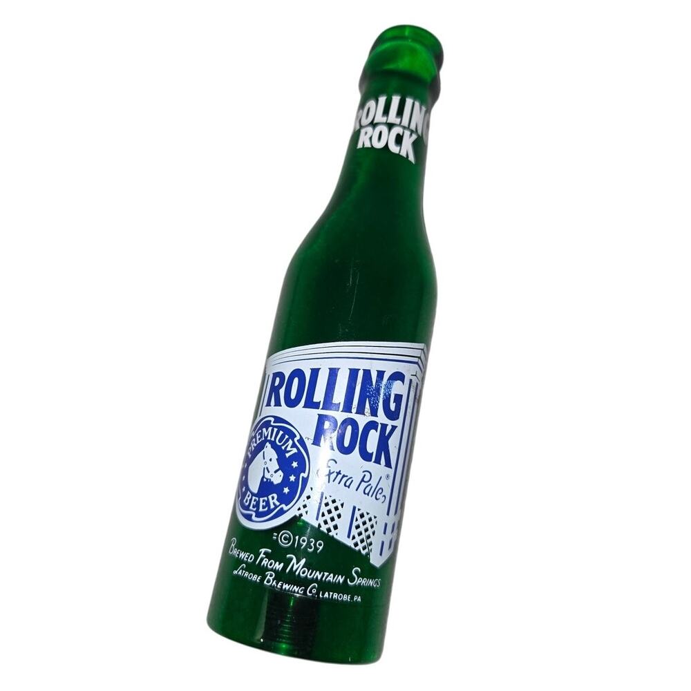 Rolling Rock Acrylic Beer Bottle Tap Handle Draft Bar Green Clear